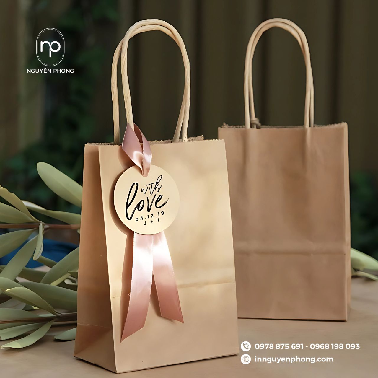 Túi giấy đựng nhang trầm chất liệu kraft